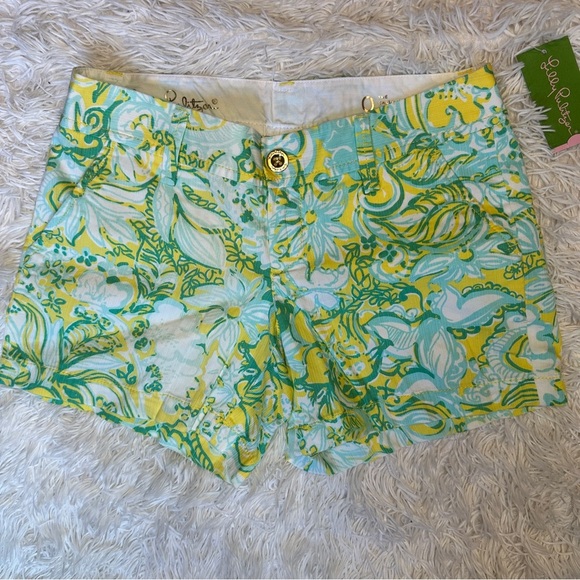 Lilly Pulitzer Callahan Shorts Dandelion Yellow Beach Gypsies | Size 0 NWT - Picture 5 of 13
